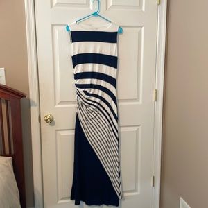 Soft Surroundings summer maxi dress.  navy/white. Petite medium.